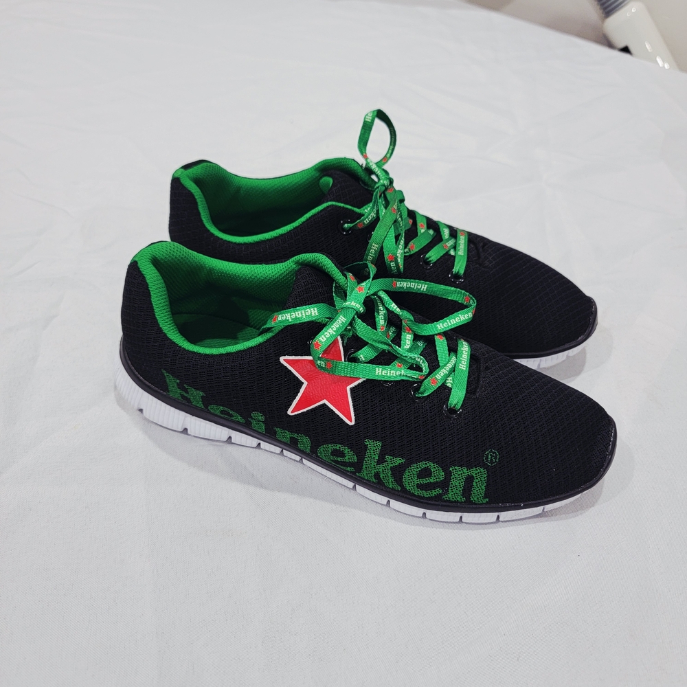Official Heineken Promotional Mesh Sneakers Black Green Men’s US 9 EU 42